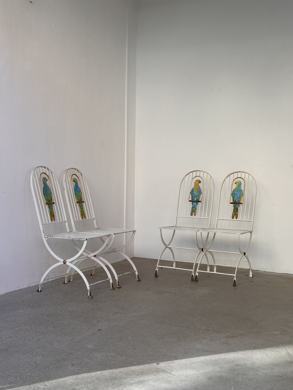 Maison jansen — 4 parrot cage chairs · 1950 · France