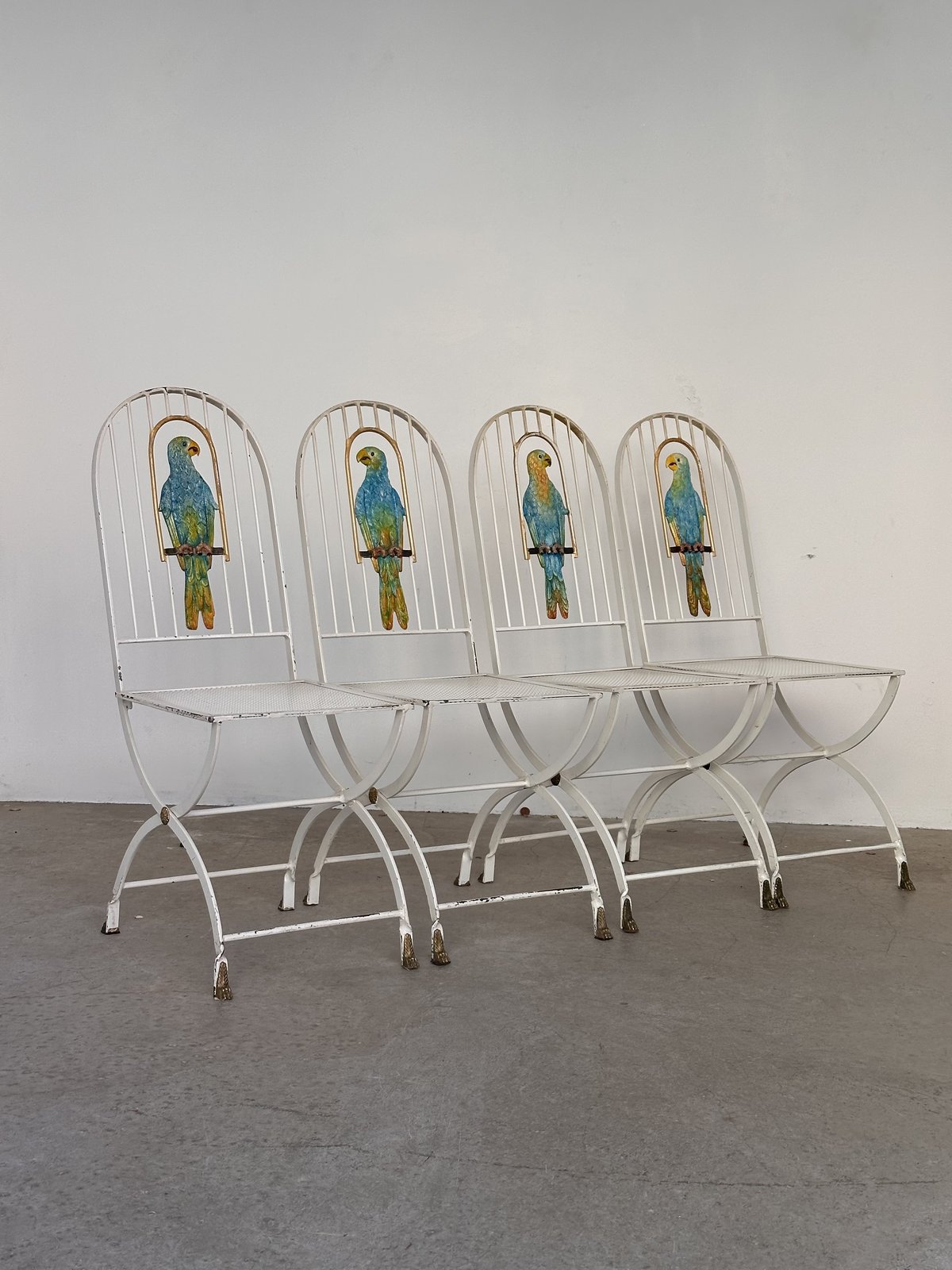 Maison jansen — 4 parrot cage chairs · 1950 · France